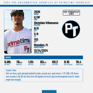 pt showcase, primetime, uncommitted showcase, florida baseball