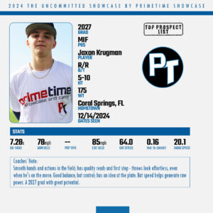 pt showcase, primetime, uncommitted showcase, florida baseball